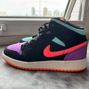 Jordan Women's Sneakers in Black, Pink, and Purple